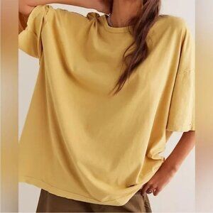 NWT Free People Oversized Devon Cotton Tee in Pampas size- EXTRA SMALL